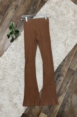 Victorias Secret PINK Size XS Brown Ribbed High-Rise Flare Leg Pants